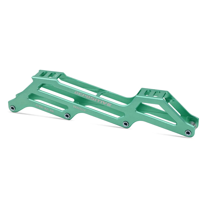 Green metal bracket on a white background