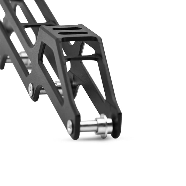 Black metal frame with geometric design on a white background