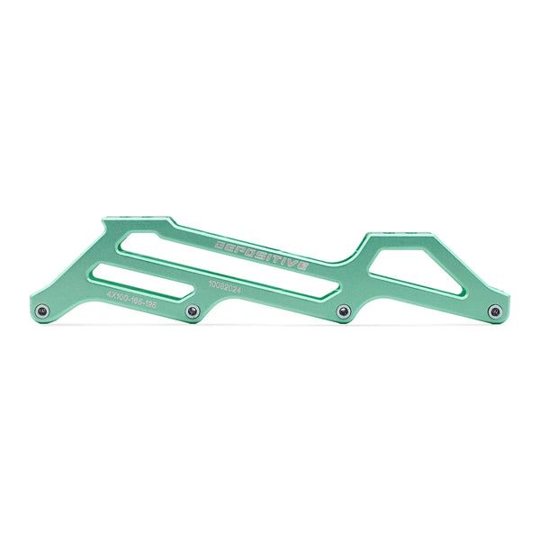 Green metal bracket with 'BEPOSITIVE' branding on a white background