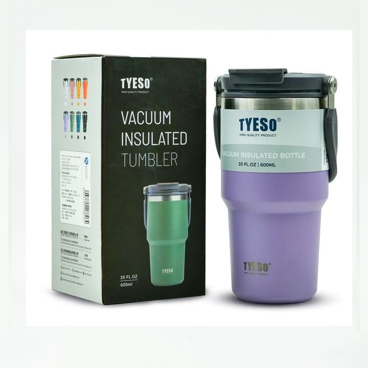 Tyeso Vacuum-Insulated tumpler 600 ml purple box view