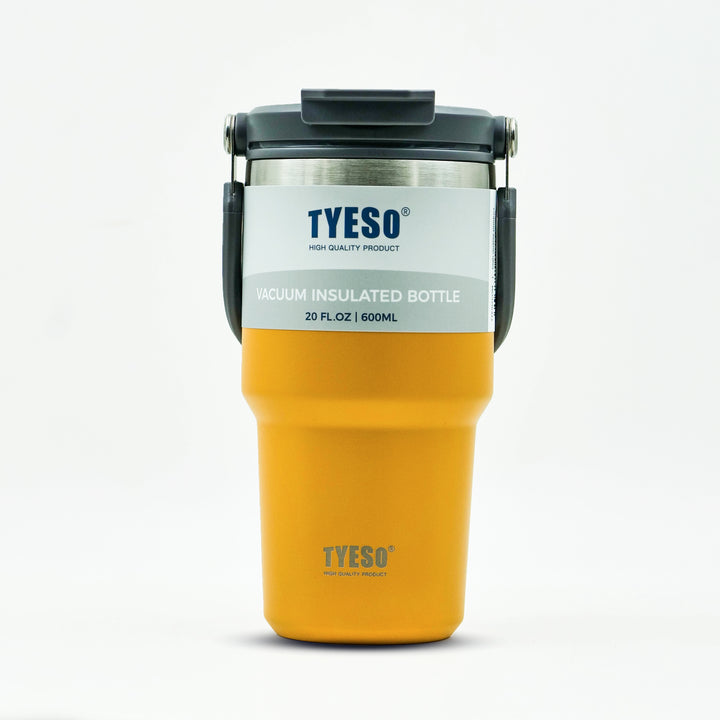Tyeso Vacuum-Insulated tumpler 600 ml yellow front view