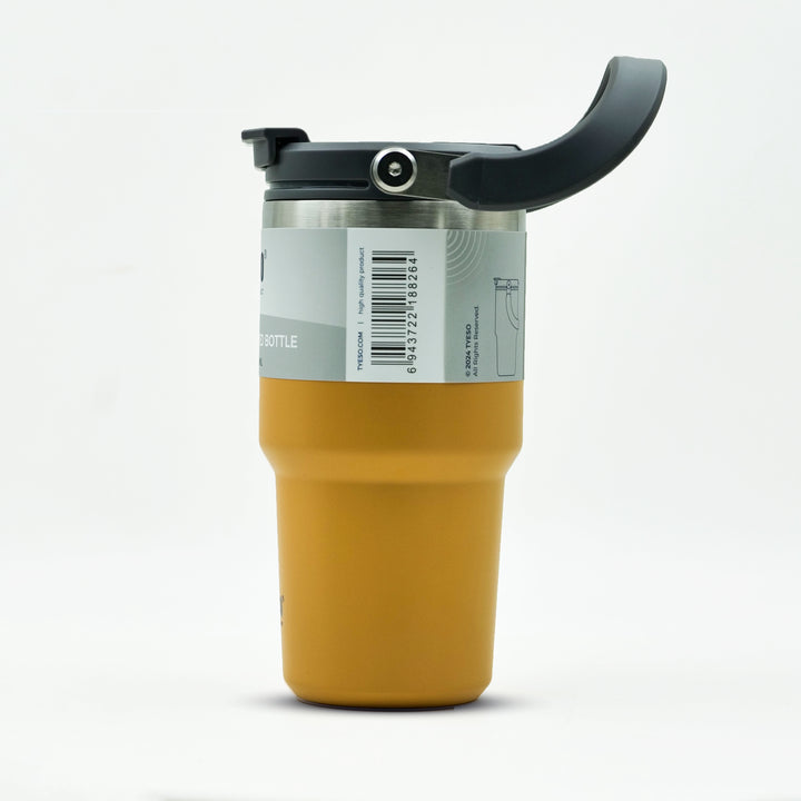 Tyeso Vacuum-Insulated tumpler 600 ml yellow side view