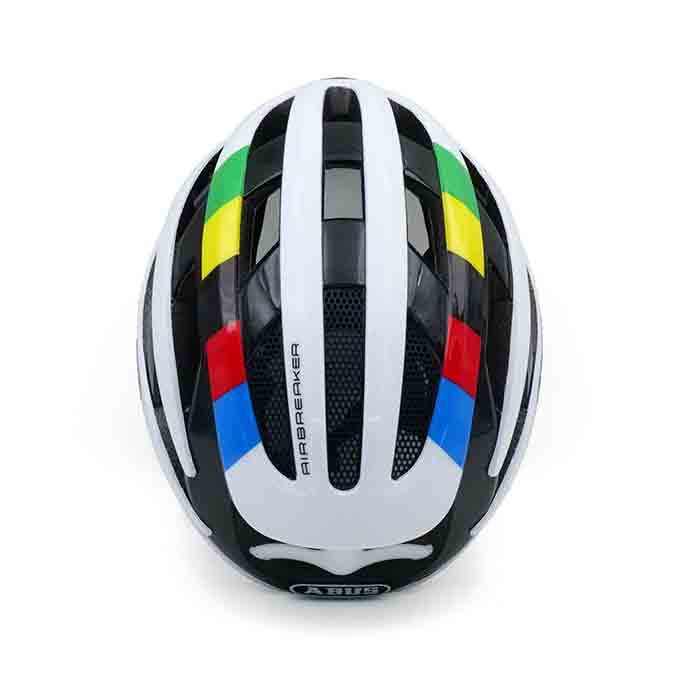 abus airbreaker cycling helmet black white  top side view