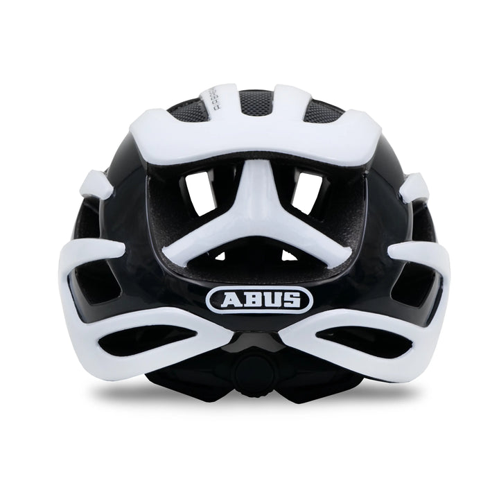 abus airbreaker cycling helmet black white back view