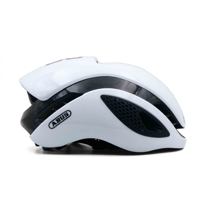 abus game changer cycling helmet white left side view