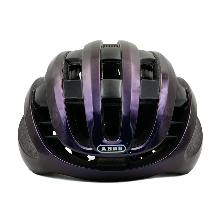 abus airbreaker cycling helmet purple front view