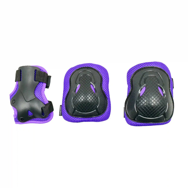 ARESKO 6 IN 1 Protective pads black purple seperated view