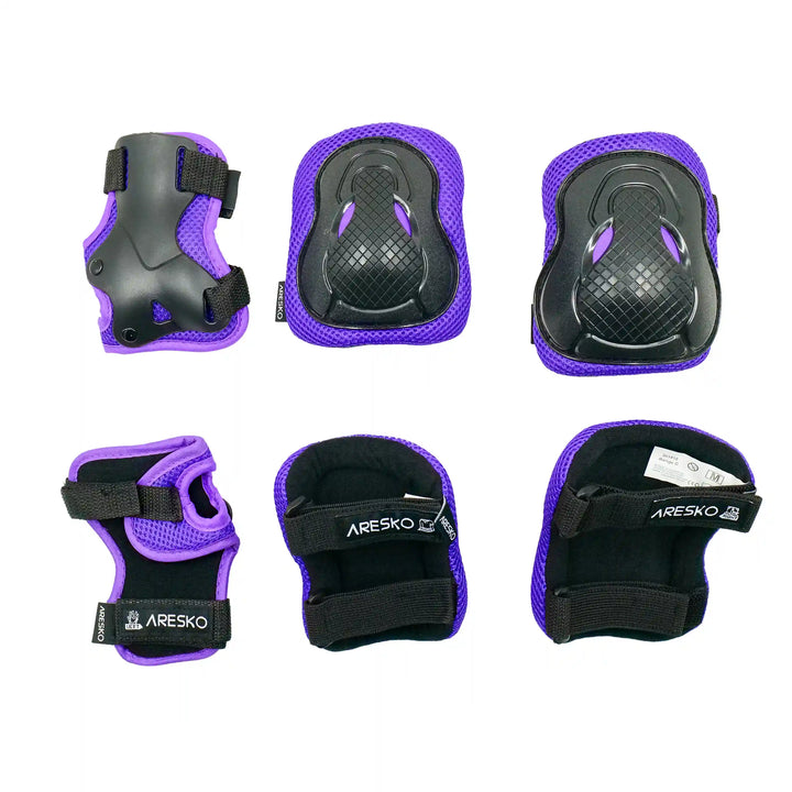 ARESKO 6 IN 1 Protective pads black puple full view