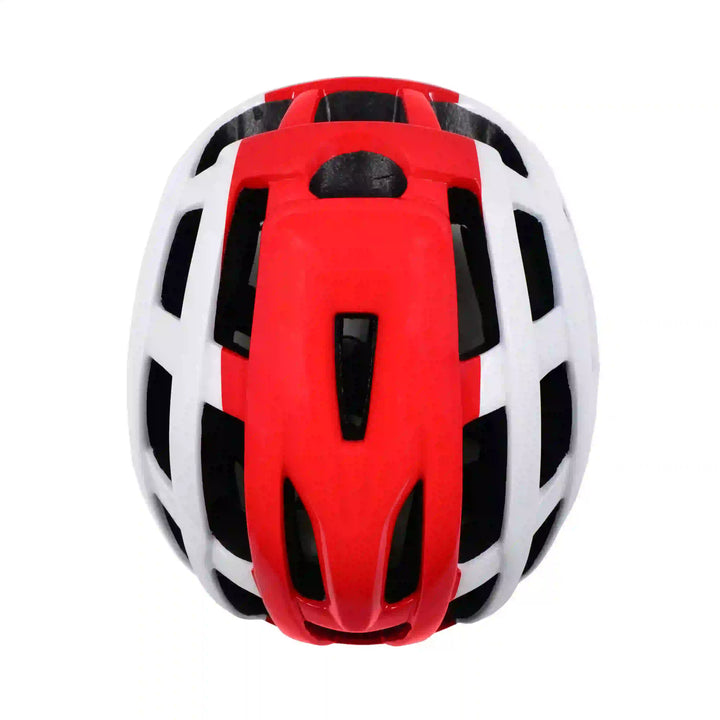 Argus Cycling Helmet white red top view