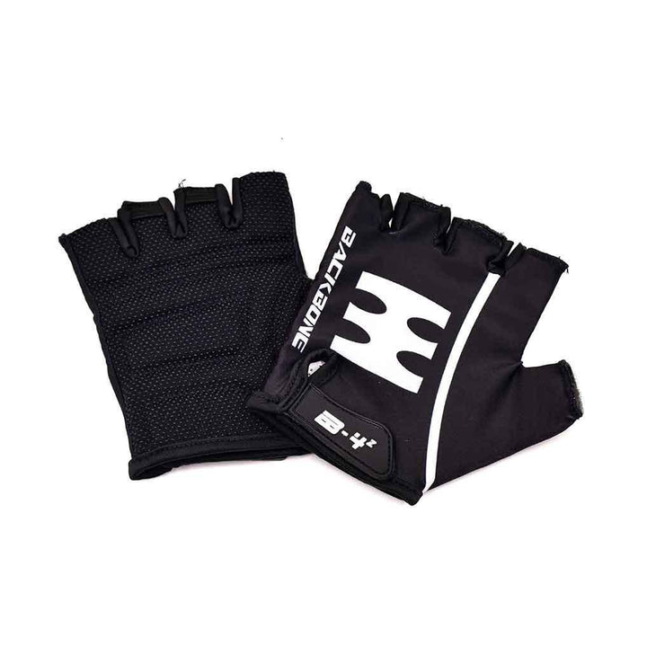 backbone cycling gloves black front and back view