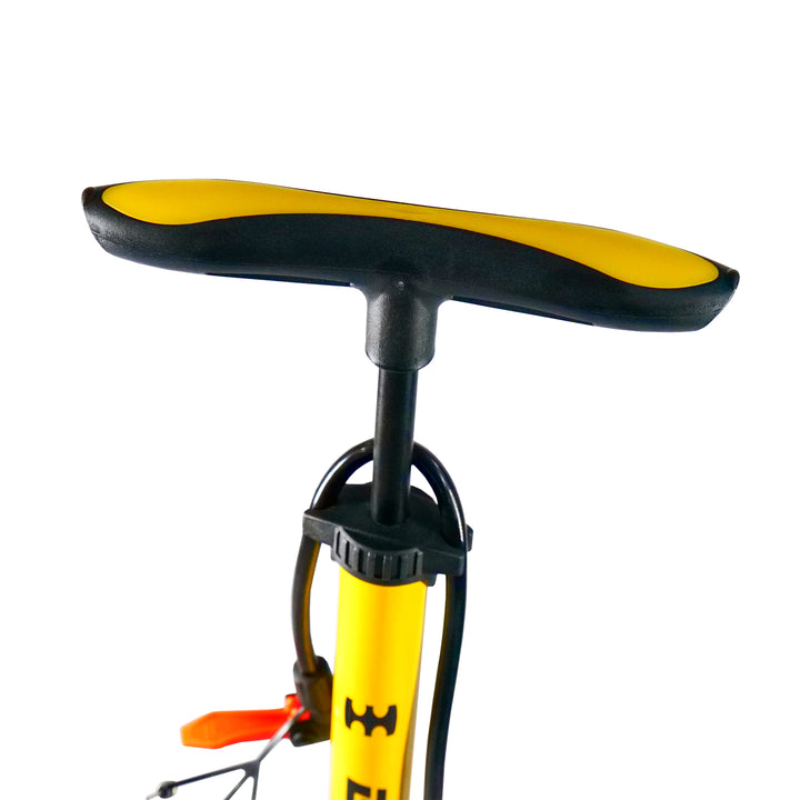 Backbone BB2500 Bicycle Air Pump 
yellow handle view 