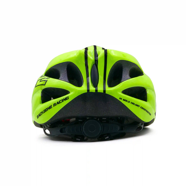 backbone force cycling helmet lime green back view
