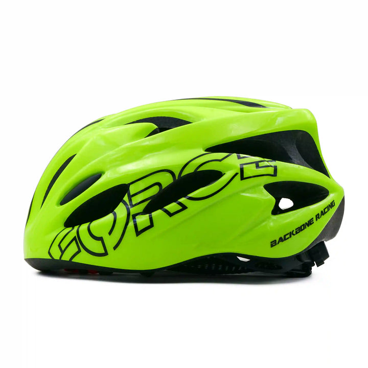 backbone force cycling helmet lime green side view