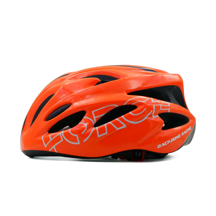 backbone force cycling helmet orange left side view