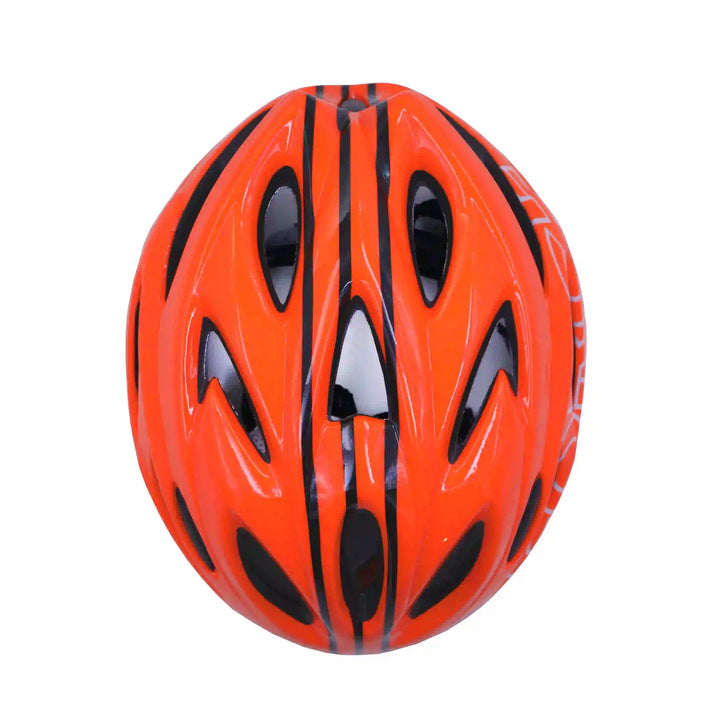 backbone force cycling helmet orange top view