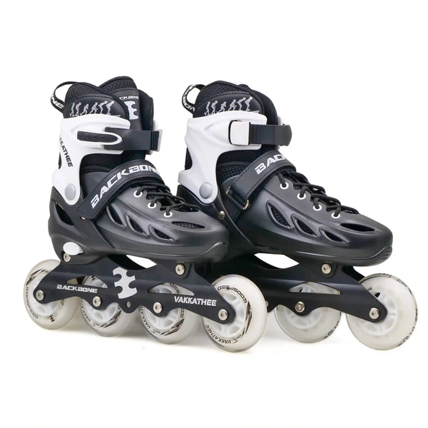 backbone vakkathee inline skates black and white right view