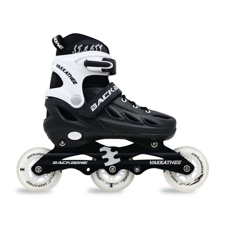 backbone vakkathee inline skates black and white right view