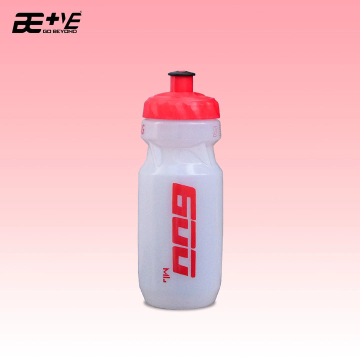 BePositive transparent 600 ml Water Bottle red front view
