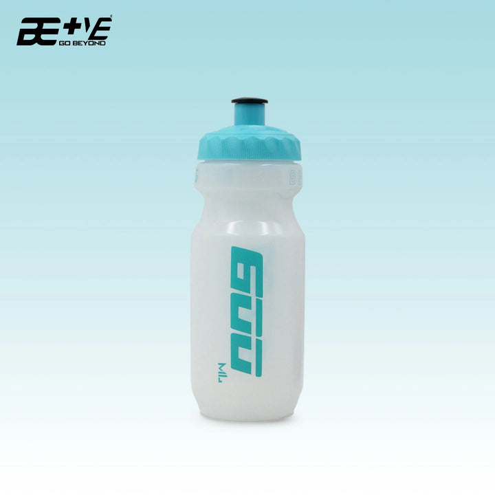 BePositive transparent 600 ml Water Bottle blue front view
