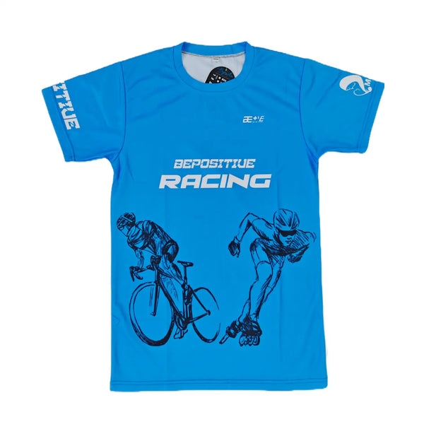 bepositive T-Shirt blue front view