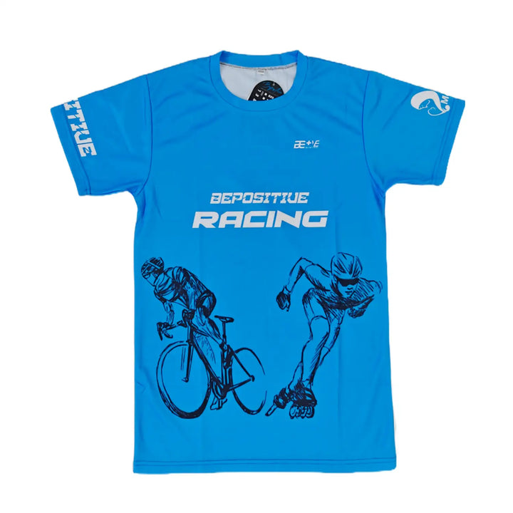 bepositive T-Shirt blue front view