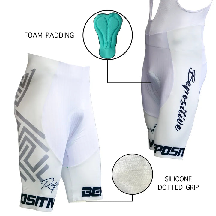 BePositive AeroFlex Cycling Shorts 2025 Edition white form padding and grip view