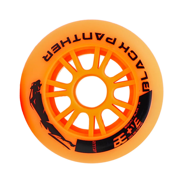 Orange wheel with 'Black Panther' branding on a white background