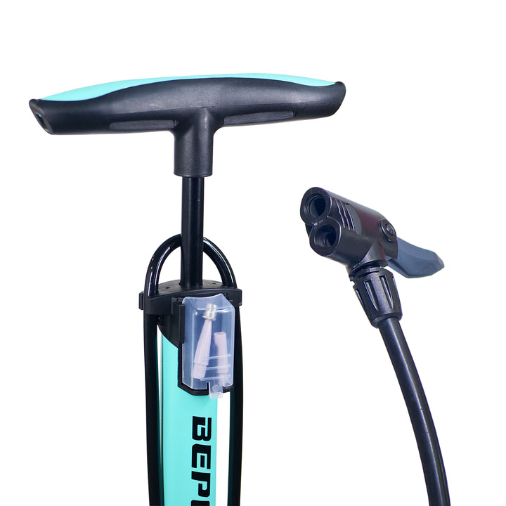 BePositive BB4400 Bicycle Floor Pump with Gauge blue
