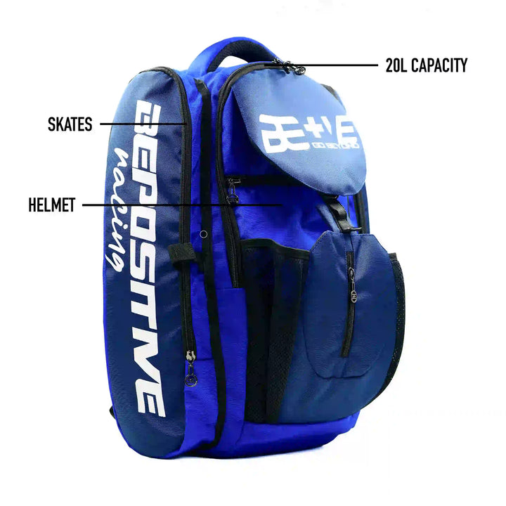 Bepositive Skating Bag dark and light blue measurement view