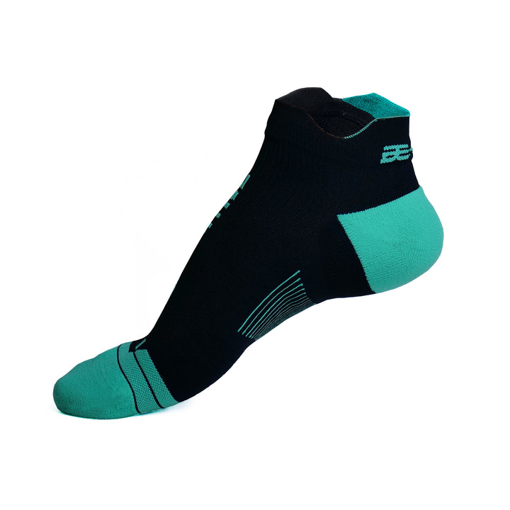 Bepositive Sports Ankle Socks black blue left side view