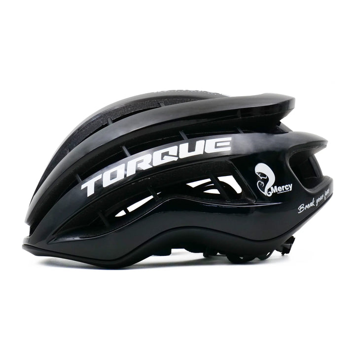 torque cycling helmet black side view