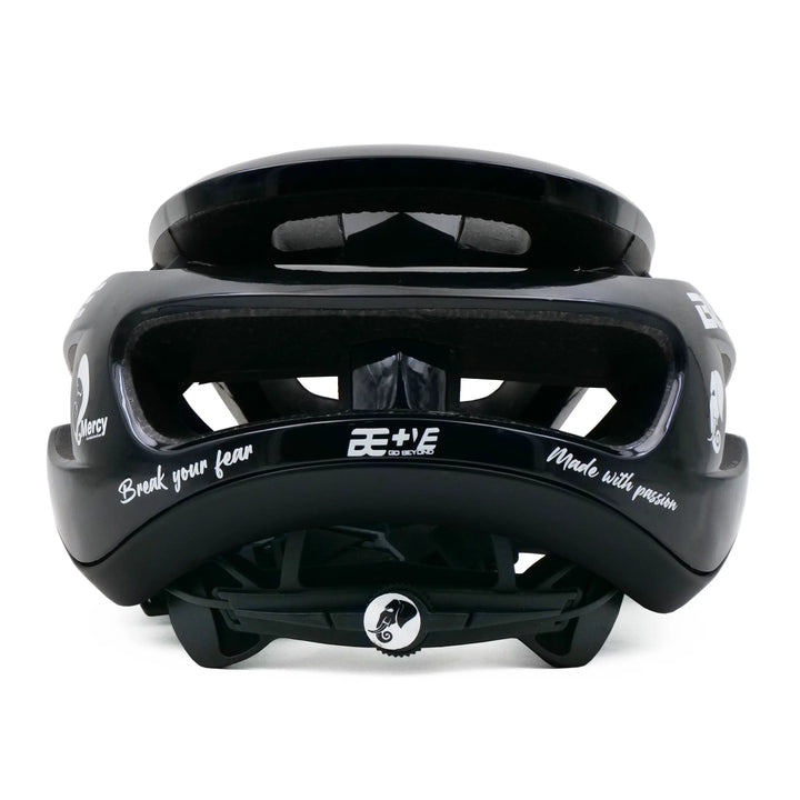 torque cycling helmet black back side view