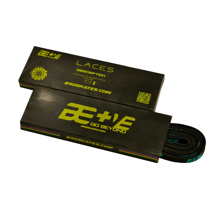 bepositive wax laces blue and black box view