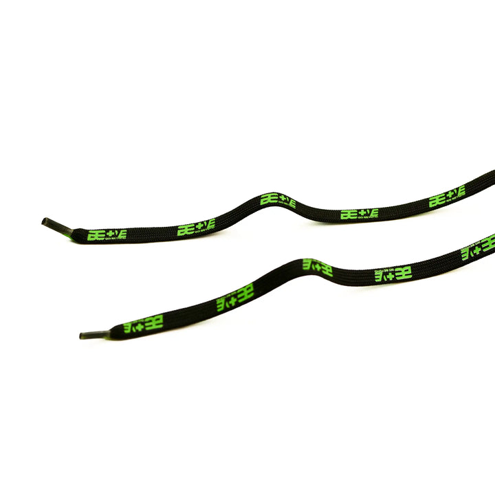 bepositive wax laces green and black close view