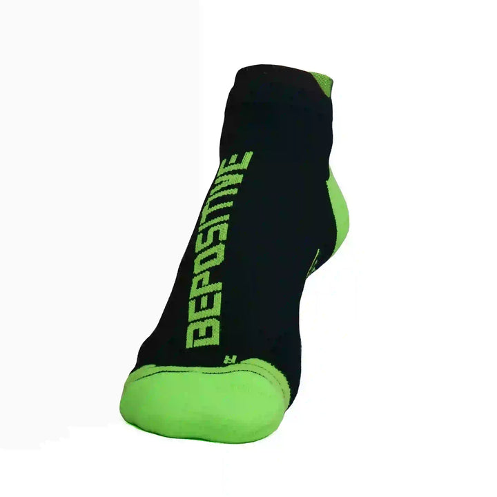 Bepositive Sports Ankle Socks black green front view