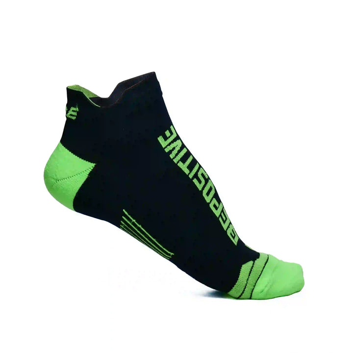 Bepositive Sports Ankle Socks black green right side view