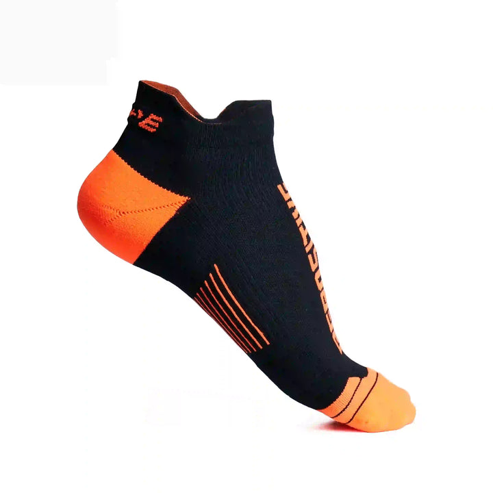 Bepositive Sports Ankle Socks orange black right side view