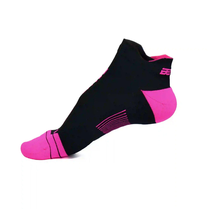 Bepositive Sports Ankle Socks pink black left side view