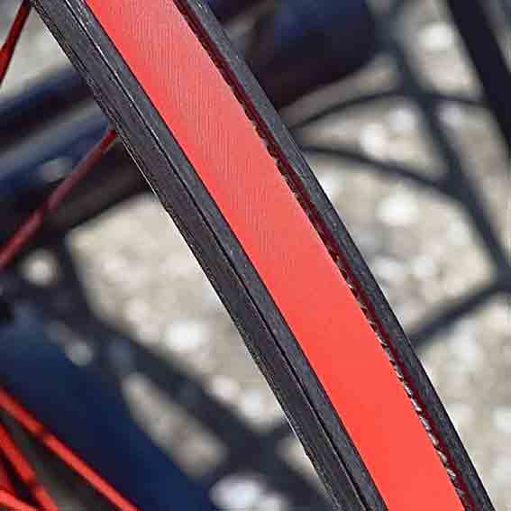 bicycle rim tape nylon (18mm) red rim and tape view