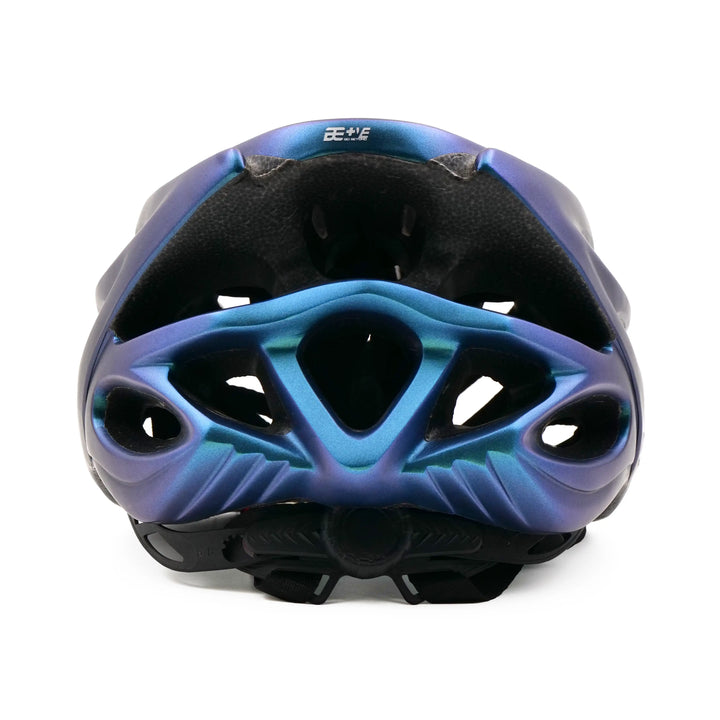 bolt cycling helmet blue purple back side view