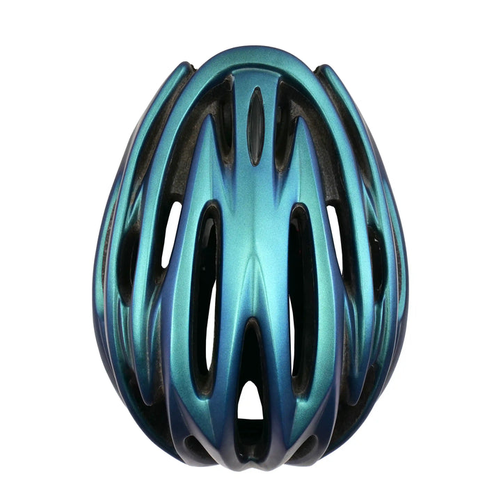 bolt cycling helmet blue purple top view