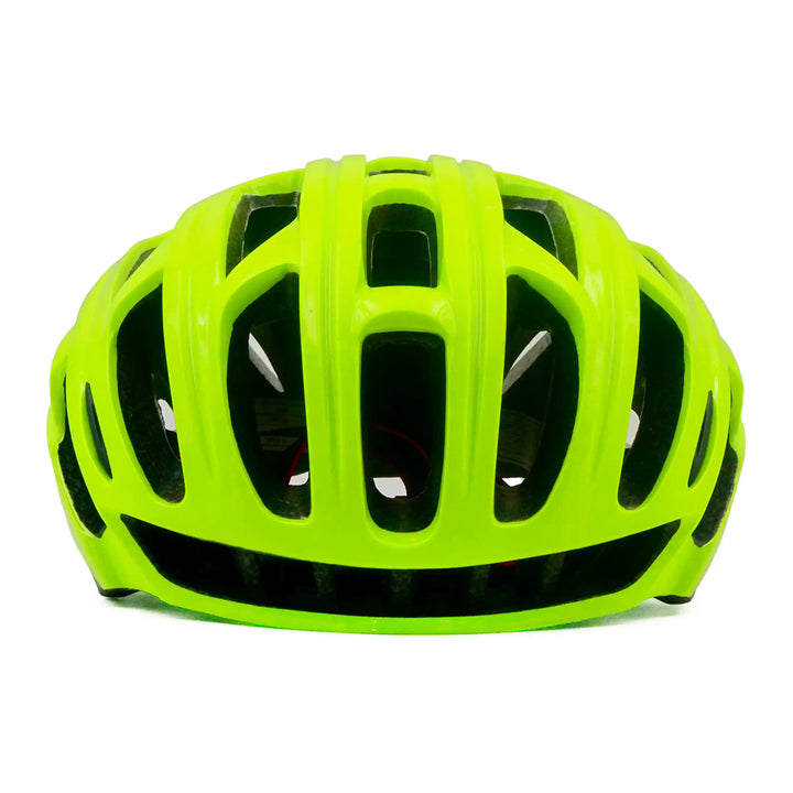 casque cycling helmet green front view