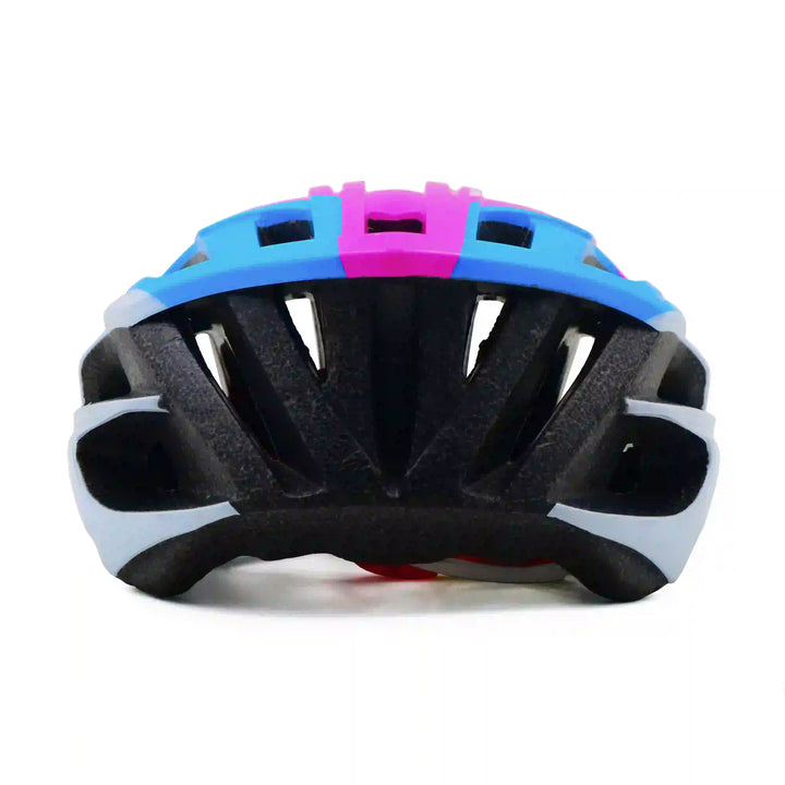 Casque Cycling Helmet blue pink white back view