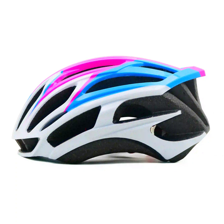 Casque Cycling Helmet blue pink white left side view