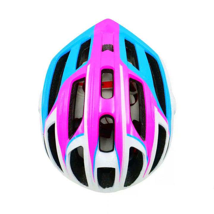 Casque Cycling Helmet blue pink white top view