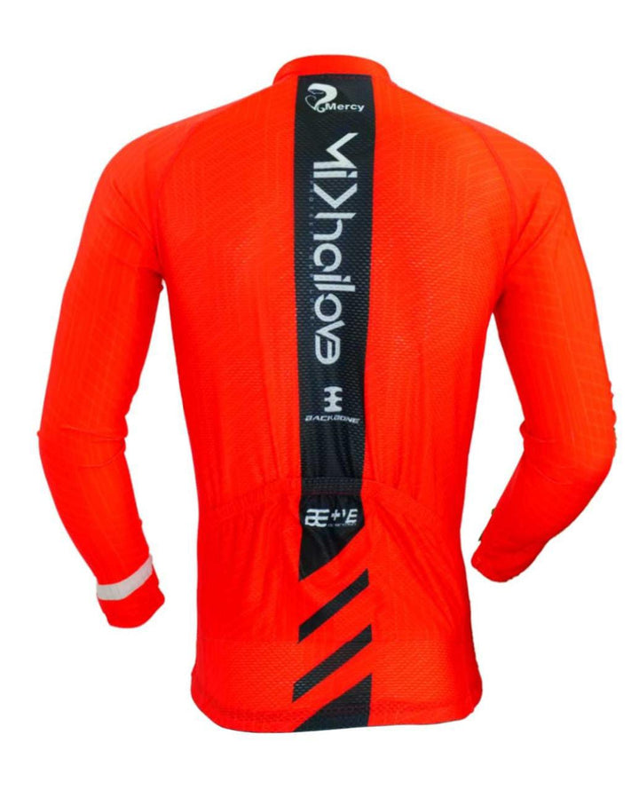 Bepositive 2022 Edition Cycling Jersey-Orange ful back view