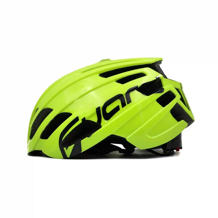 Bepositive Guardian 5.1 lime green cycling helmets left side view