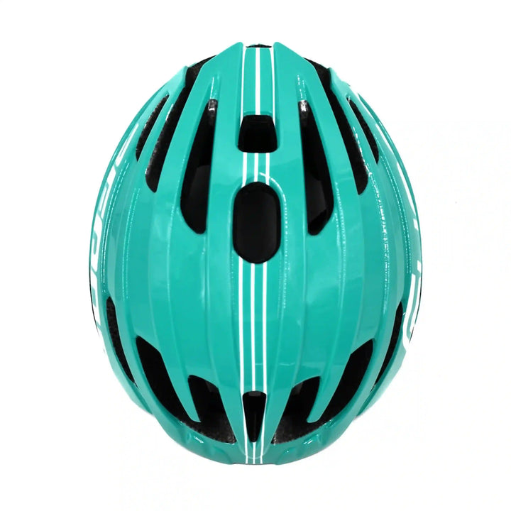 Bepositive Guardian 5.1 turquoise blue cycling helmets top side view