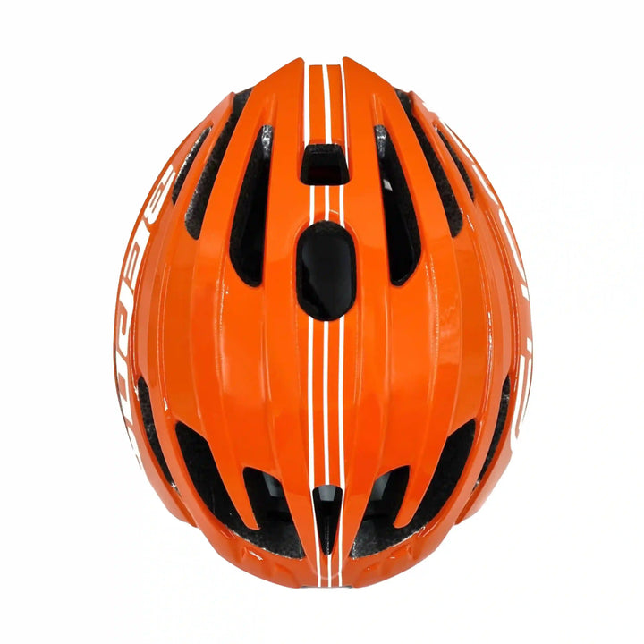 Bepositive Guardian 5.1 orange cycling helmets top side view