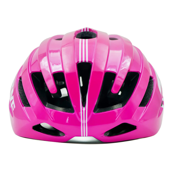 Bepositive Guardian 5.2 cycling pink helmet in a  white background frontview